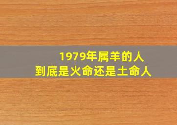 1979年属羊的人到底是火命还是土命人