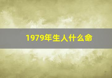 1979年生人什么命