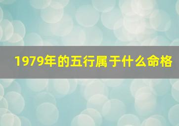 1979年的五行属于什么命格