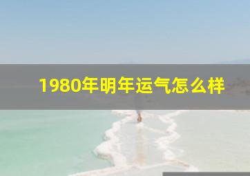 1980年明年运气怎么样