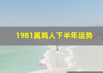 1981属鸡人下半年运势