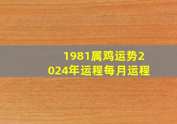 1981属鸡运势2024年运程每月运程