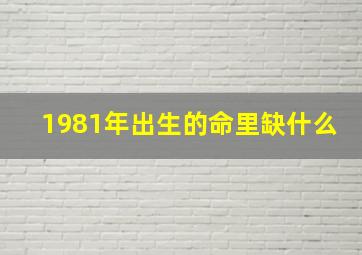 1981年出生的命里缺什么