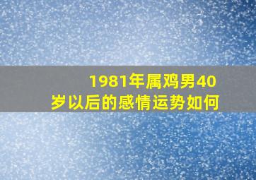 1981年属鸡男40岁以后的感情运势如何