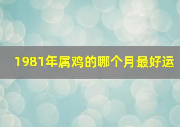 1981年属鸡的哪个月最好运