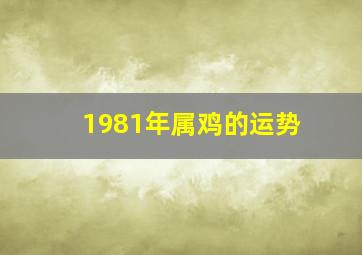 1981年属鸡的运势