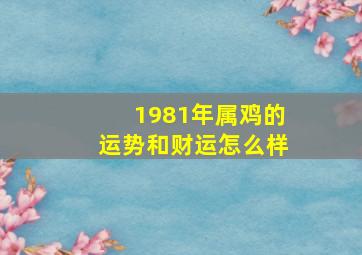 1981年属鸡的运势和财运怎么样