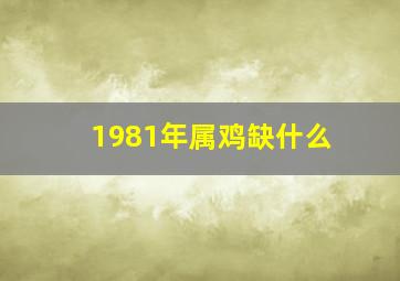 1981年属鸡缺什么