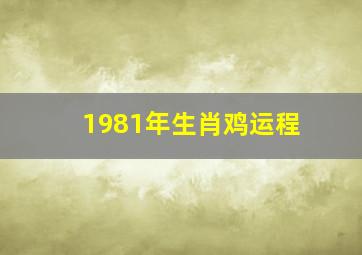 1981年生肖鸡运程