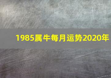 1985属牛每月运势2020年