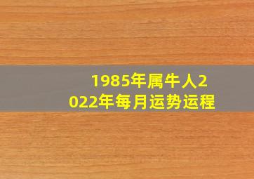 1985年属牛人2022年每月运势运程