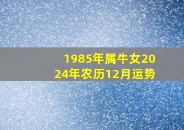 1985年属牛女2024年农历12月运势