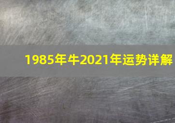 1985年牛2021年运势详解