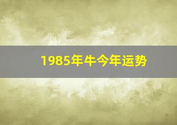 1985年牛今年运势