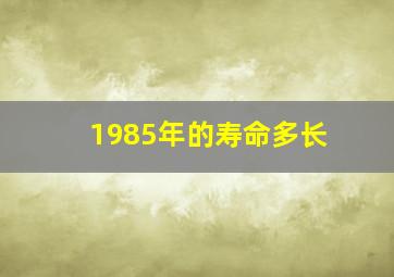 1985年的寿命多长