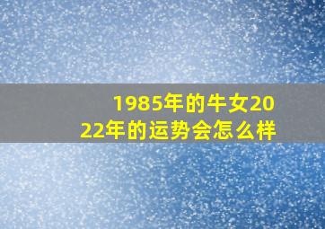 1985年的牛女2022年的运势会怎么样