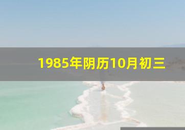 1985年阴历10月初三