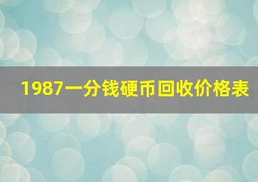 1987一分钱硬币回收价格表