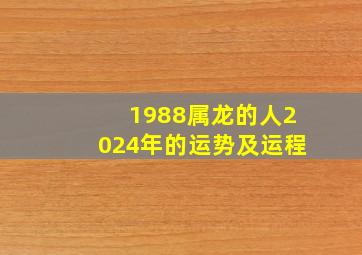 1988属龙的人2024年的运势及运程