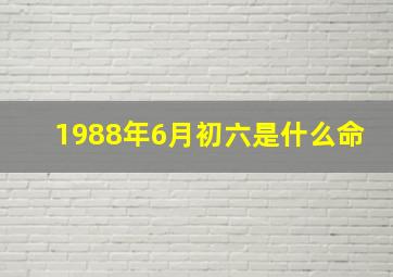 1988年6月初六是什么命