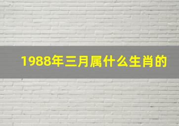 1988年三月属什么生肖的