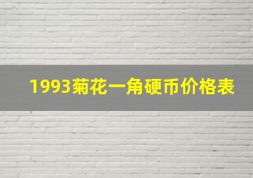 1993菊花一角硬币价格表