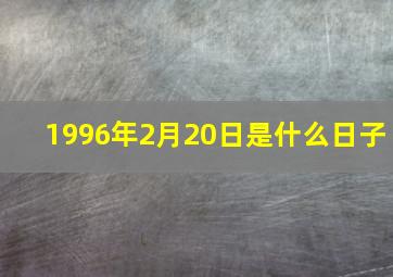 1996年2月20日是什么日子