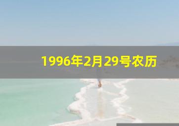 1996年2月29号农历