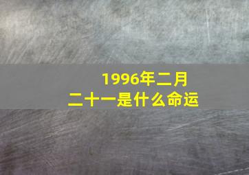 1996年二月二十一是什么命运