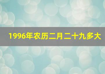 1996年农历二月二十九多大