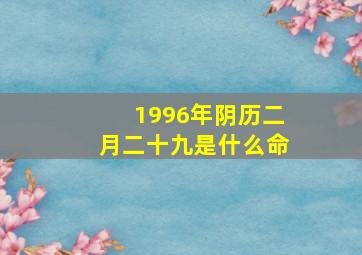 1996年阴历二月二十九是什么命