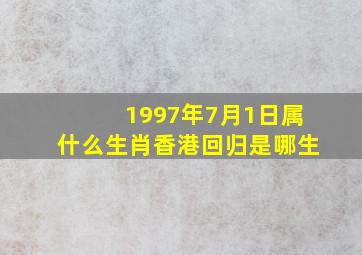 1997年7月1日属什么生肖香港回归是哪生