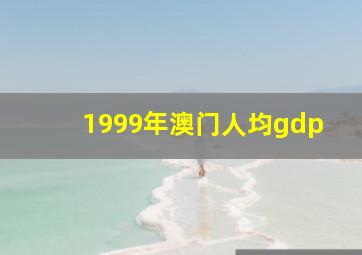 1999年澳门人均gdp