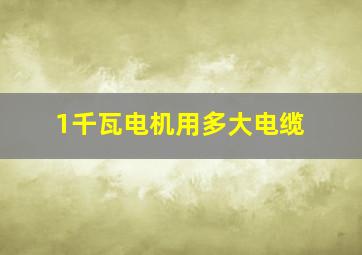 1千瓦电机用多大电缆