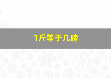 1斤等于几磅