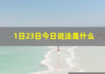 1日23日今日说法是什么