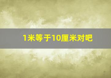 1米等于10厘米对吧