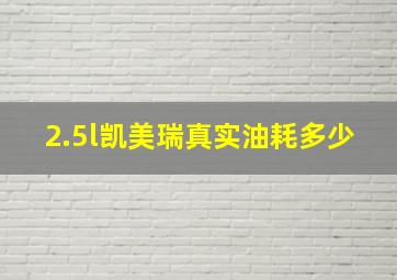 2.5l凯美瑞真实油耗多少