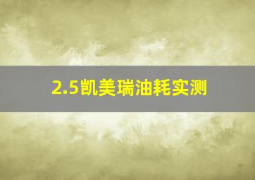 2.5凯美瑞油耗实测