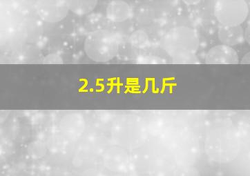 2.5升是几斤