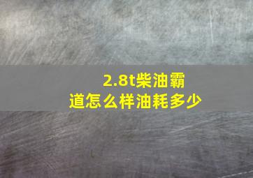 2.8t柴油霸道怎么样油耗多少