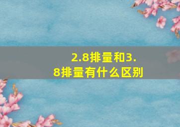 2.8排量和3.8排量有什么区别