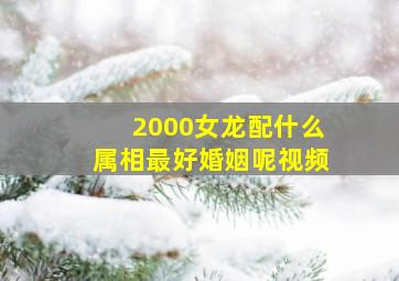 2000女龙配什么属相最好婚姻呢视频