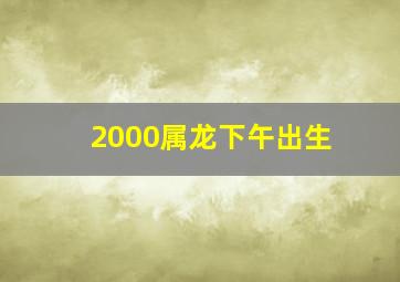 2000属龙下午出生