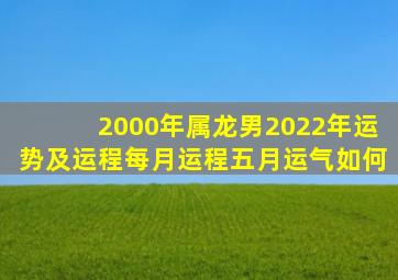 2000年属龙男2022年运势及运程每月运程五月运气如何