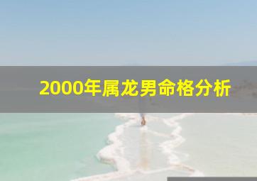 2000年属龙男命格分析