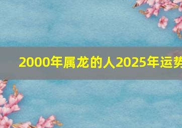 2000年属龙的人2025年运势