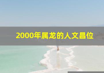 2000年属龙的人文昌位