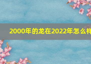 2000年的龙在2022年怎么样