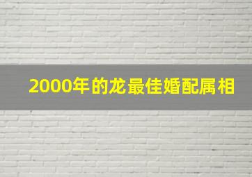 2000年的龙最佳婚配属相